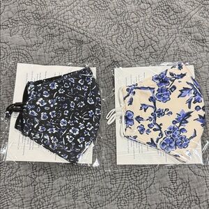 Tory Burch Black and Cream Floral Masks